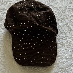 Brown Sequined Baseball Cap